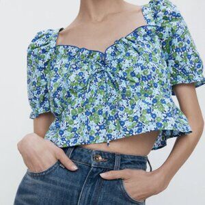 Zara | Puff sleeve floral top